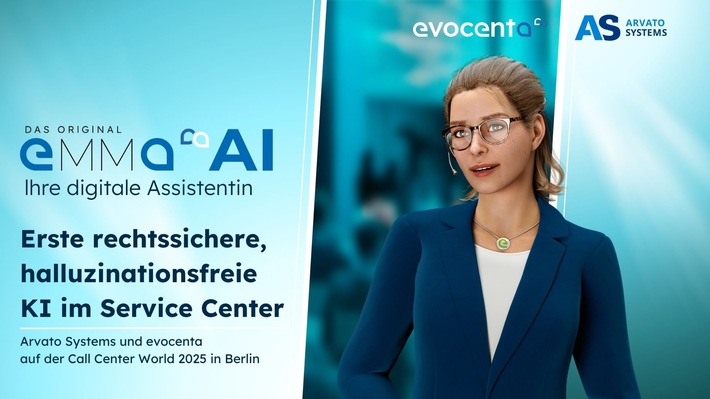 Erste rechtssichere, halluzinationsfreie KI im Service Center: Arvato Systems und evocenta auf der Call Center World 2025 in Berlin