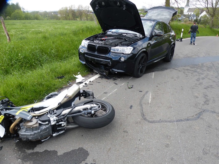 POL-GM: 140521-345: Motorradfahrer bei Verkehrsunfall schwer verletzt