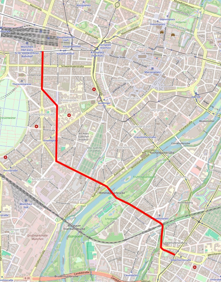 Sanierung Wittelsbacherbrücke: Kapuzinertram (Cityring, heute: Bus 58/68) berücksichtigen