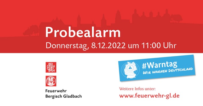 FW-GL: Bundesweiter Warntag: Sirenen heulen deutschlandweit am 8. Dezember um 11 Uhr