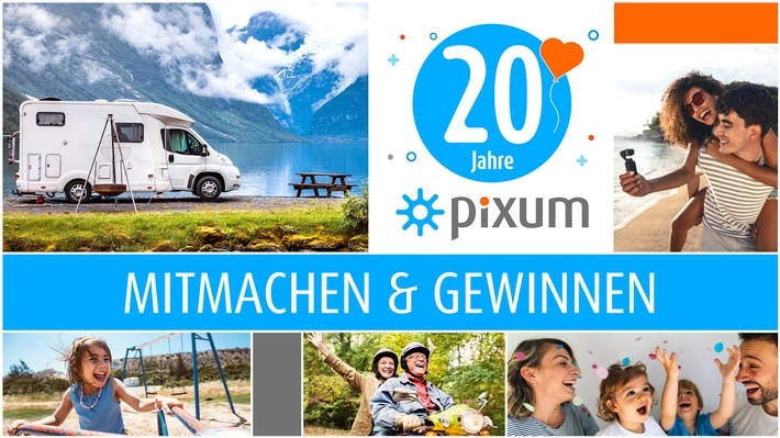 Ab dem 1. September startet der Online-Fotoservice seinen großen Geburtstags-Countdown: Passend zum runden Jubiläum gibt es 20 Tage lang auf https://www.pixum.de/20-jahre täglich tolle neue Preise zu gewinnen. Weiterer Text über ots und www.presseportal.de/nr/24663 / Die Verwendung dieses Bildes ist für redaktionelle Zwecke honorarfrei. Veröffentlichung bitte unter Quellenangabe: "obs/Pixum"