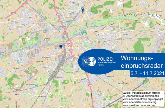 POL-HAM: Wohnungseinbruchsradar Hamm für die Woche 05.07.2021 bis 11.07.2021