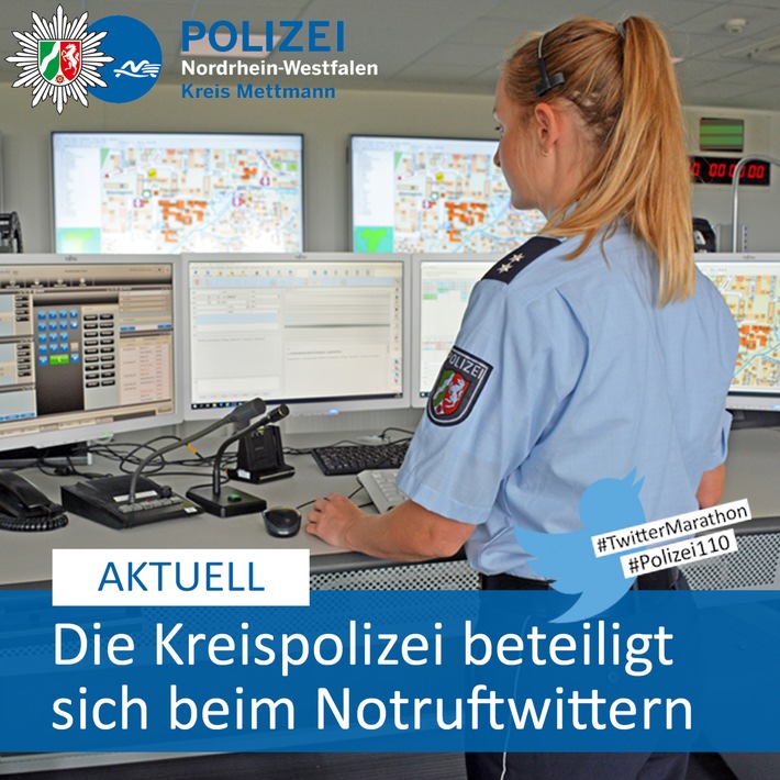 POL-ME: Die Kreispolizeibehörde Mettmann beteiligt sich zum Tag des Notrufs der Polizei am #Twittermarathon