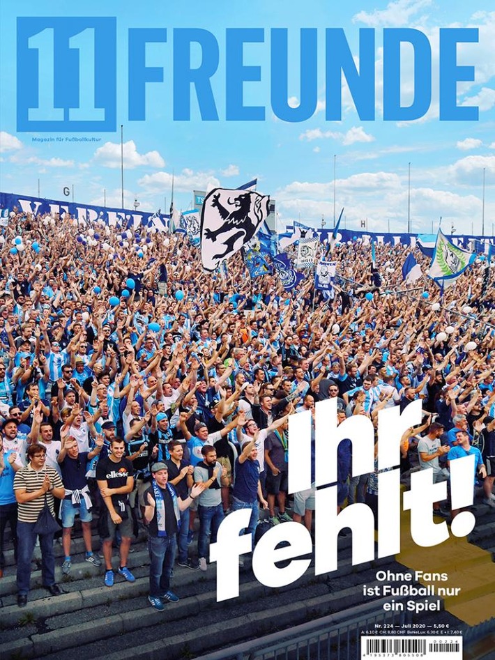 Cover des Jahres 2020: &#039;11Freunde&#039; vermisst die Fußball-Fans im Stadion