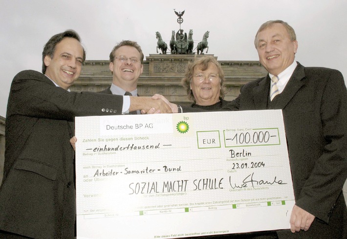 &quot;Sozial Macht Schule!&quot; / Deutsche BP spendet für Soziales Engagement von Schülern 100.000 Euro für Schülerprojekt des Arbeiter-Samariter-Bundes