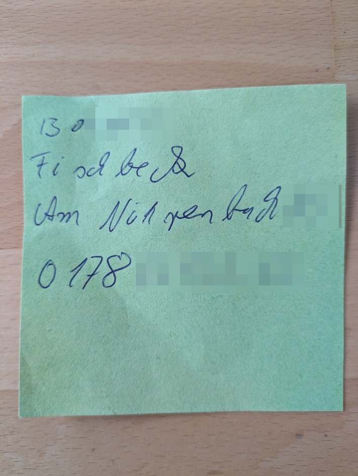 POL-HM: Zeugenaufruf: Unbekannte hinterlässt falsche Personalien - wer erkennt die Handschrift?