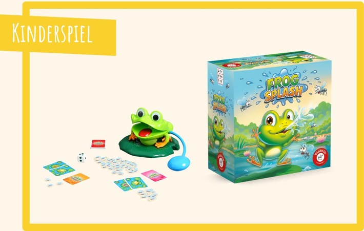 Frog Splash: Froschalarm! Fröhlich nasser Spielspaß von Piatnik für Kinder und Junggebliebene
