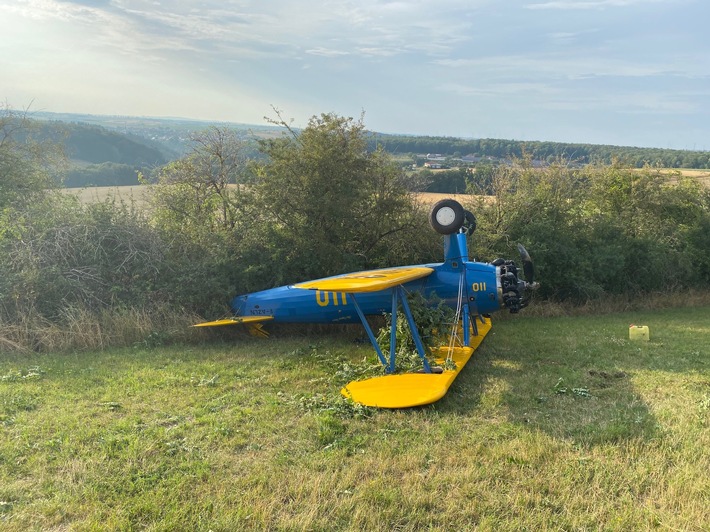POL-PDPS: Oldtimer-Kleinflugzeugunfall auf Flugplatz "Pottschütthöhe"