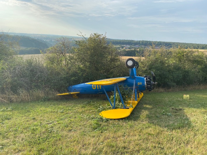 POL-PDPS: Oldtimer-Kleinflugzeugunfall auf Flugplatz &quot;Pottschütthöhe&quot;