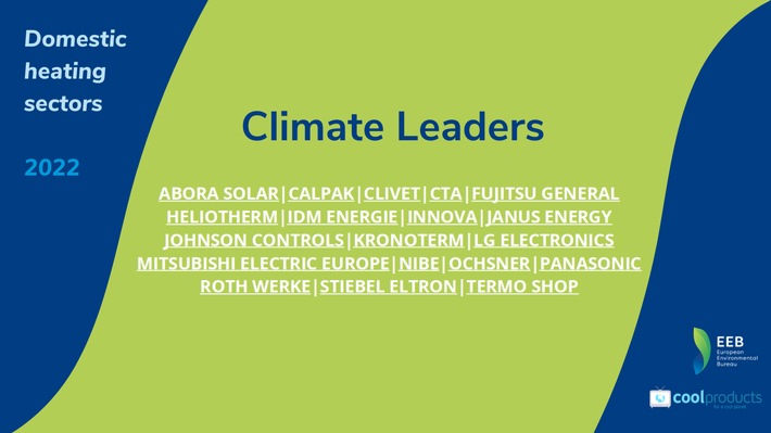 Europäisches Umweltbüro: Stiebel Eltron ist Climate Leader / European Environmental Bureau (EEB) prüft europäische Heizungsbauer auf Klimafreundlichkeit