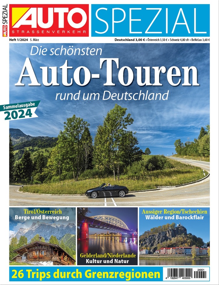 Sonderheft von AUTO Straßenverkehr: Die schönsten Touren in Deutschland und den Grenzregionen