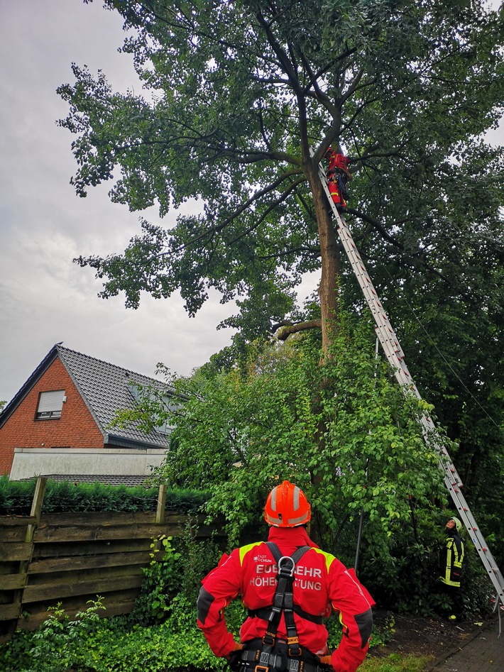 FW-BO: Einsatz der Höhenretter der Feuerwehr Bochum am Schleipweg