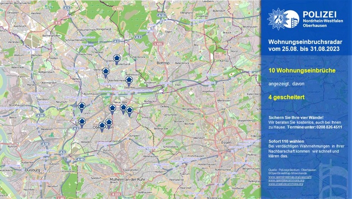 POL-OB: Wohnungseinbruchsradar für Oberhausen