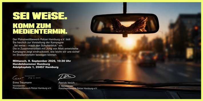 POL-HH: 260903-2. Vorstellung der neuen Verkehrssicherheitskampagne - Einladung zum Medientermin