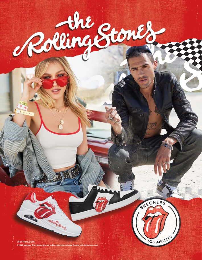 Skechers rockt The Rolling Stones in neuer Kollaboration / Die Kollektion zeigt das ikonische Logo der Band in einer limitierten Sneaker-Kollektion für Damen und Herren