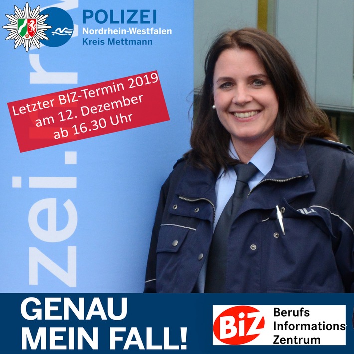 POL-ME: Polizei-Personalwerberin kommt 2019 noch einmal ins BIZ ! - Mettmann / Kreis Mettmann - 1912027