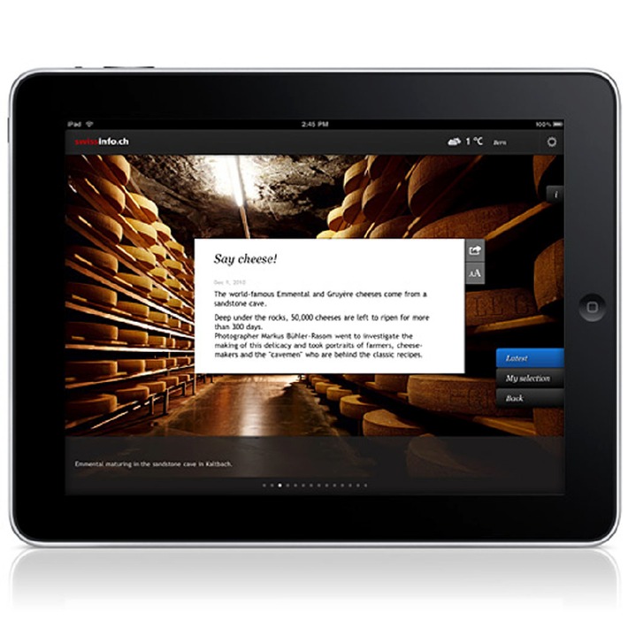 swissinfo.ch launches iPad application in 9 languages
