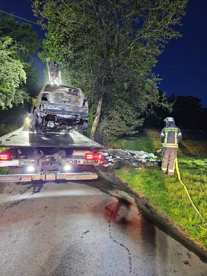 FW-EN: Wetter - Verkehrsunfall, Kleinbrand und Pkw-Brand am Dienstag und in der Nacht zu Mittwoch