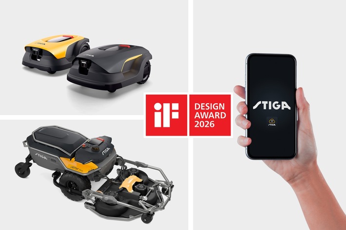 STIGA feiert Dreifachsieg beim iF DESIGN AWARD 2026 für Roboterinnovationen und digitale Lösungen
