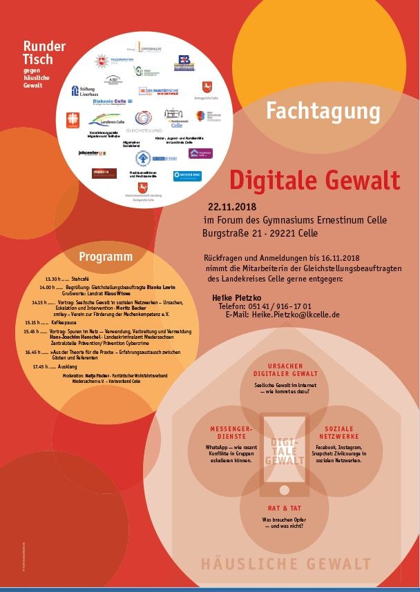 POL-CE: &quot;Digitale Gewalt&quot;
Fachtagung am 22.11.2018 - Forum des Gymnasiums Ernestinum Celle