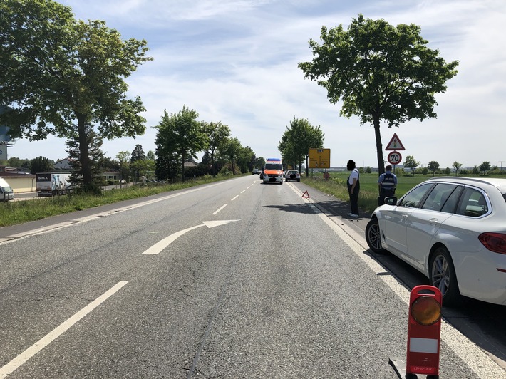 POL-PDWO: Auffahrunfall auf der B9 auf Höhe der L386 nach Osthofen.