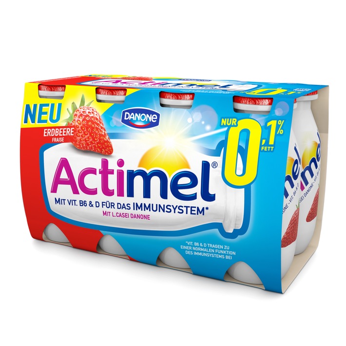 &quot;Nimm&#039;s leicht&quot; mit Actimel 0,1 % Fett / Die neue Sorte Actimel Erdbeere 0,1% - leicht und fruchtig (FOTO)