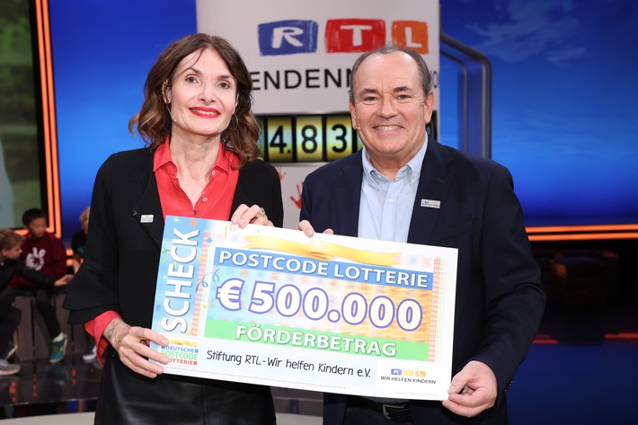 500.000 Euro für RTL-Spendenmarathon: Postcode Lotterie macht sich für Kinder stark