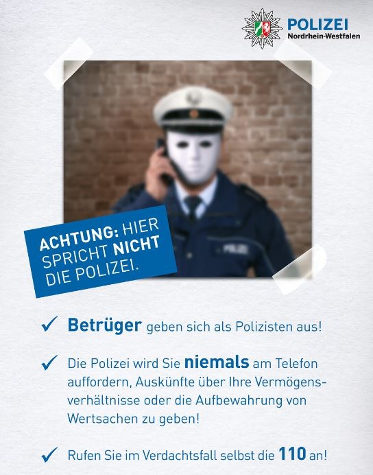 POL-BN: Achtung!Falsche Polizeibeamte: Telefonbetrüger sind weiterhin in Bonn und der Region weiterhin äußerst aktiv