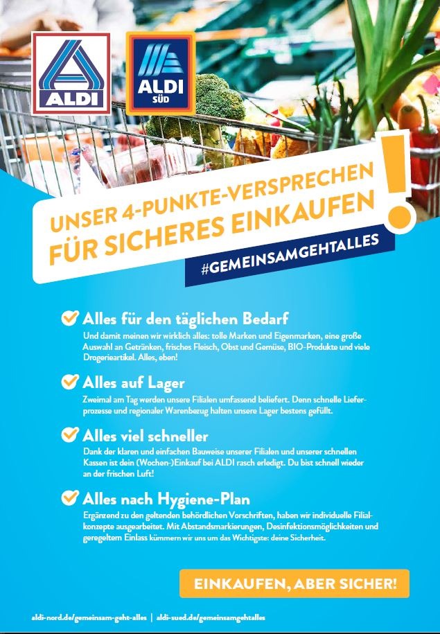 ALDI optimiert Sicherheits- und Hygienemaßnahmen in den Filialen für einen sicheren und schnellen Einkauf