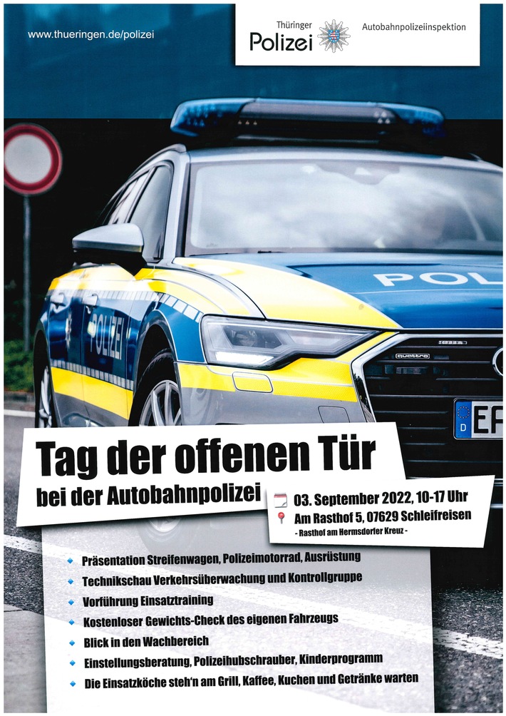API-TH: Tag der offenen Tür der Autobahnpolizei am 03.09.