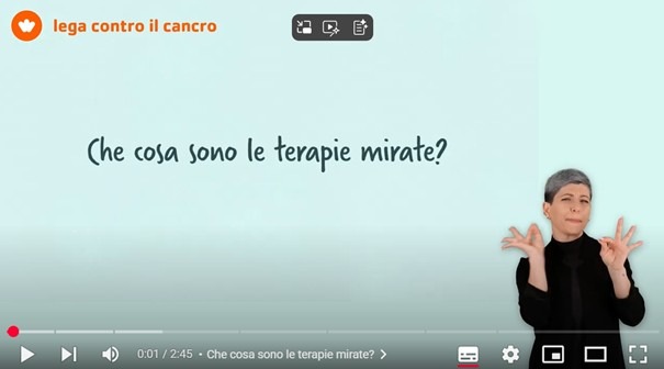 Informazioni sul cancro senza barriere: video informativi ora anche in lingua dei segni
