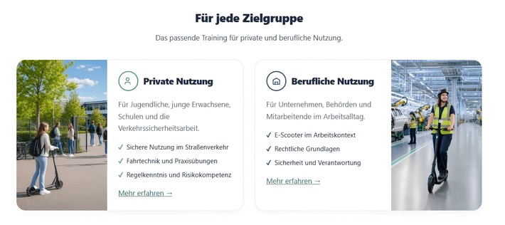 „ScootSkills“ geht online: Deutsche Verkehrswacht schafft Grundlage für offenes Netzwerk von E-Scooter-Trainings