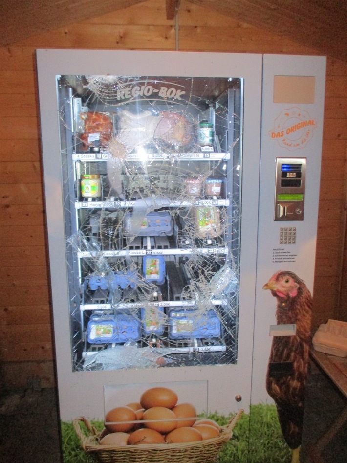 POL-HA: Lebensmittelautomat aufgebrochen - Steak und Eier gestohlen