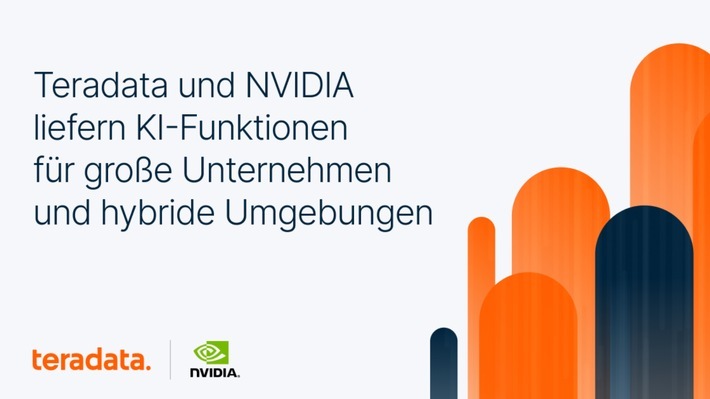 Im Rahmen der neuen Zusammenarbeit von Teradata und NVIDIA wird die Teradata Vantage-Plattform mit NVIDIA AI erweitert. Davon profitieren insbesondere große, globale Organisationen, die sowohl Public als auch Private Clouds nutzen / Weiterer Text über ots und www.presseportal.de/nr/164929 / Die Verwendung dieses Bildes für redaktionelle Zwecke ist unter Beachtung aller mitgeteilten Nutzungsbedingungen zulässig und dann auch honorarfrei. Veröffentlichung ausschließlich mit Bildrechte-Hinweis.