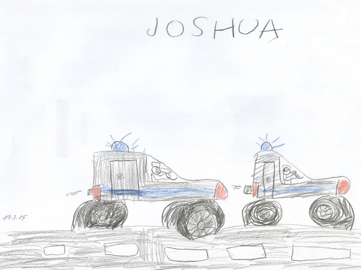 POL-F: 150320 - 222 Frankfurt - Innenstadt: Kindergartenkinder liefern erste Entwürfe für die Ersatzbeschaffung zerstörter Polizeiautos