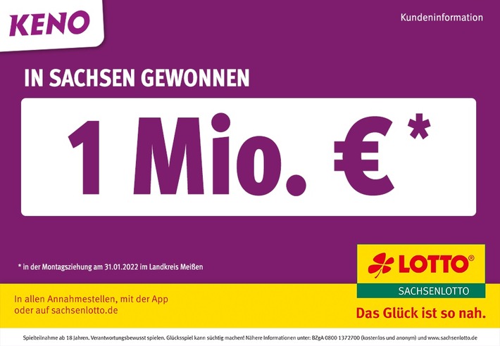 Erster Sachsenlotto-Millionengewinn 2022