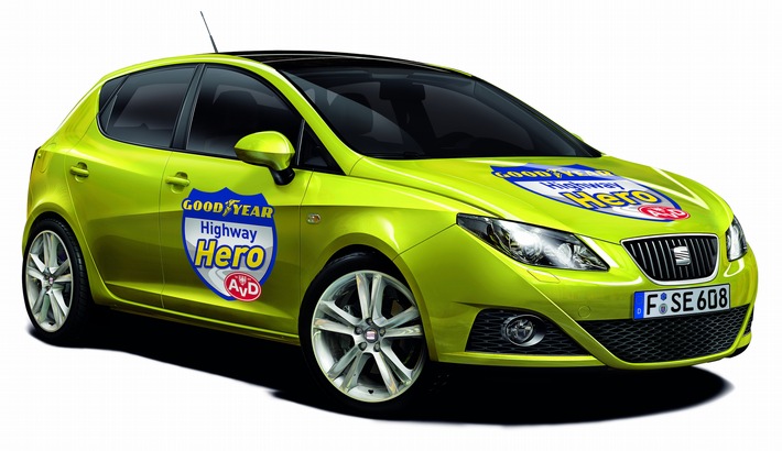 &quot;Highway Hero&quot; werden und Auto gewinnen / SEAT Ibiza als Hauptpreis der Aktion &quot;Highway Hero&quot; von Goodyear und dem AvD