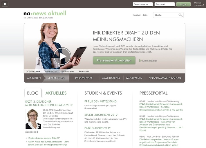 dpa-Tochter news aktuell mit neuer Homepage (BILD)