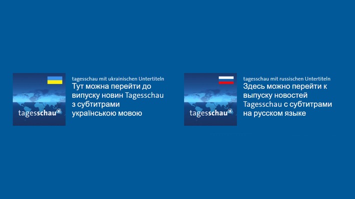 tagesschau bietet Nachrichten mit ukrainischen und russischen Untertiteln