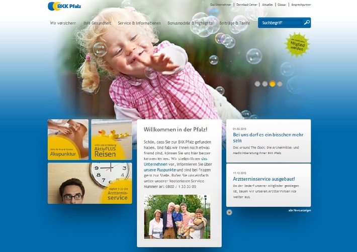 Neuer Internetauftritt der BKK Pfalz / Modern, authentisch, kundenfreundlich (BILD)