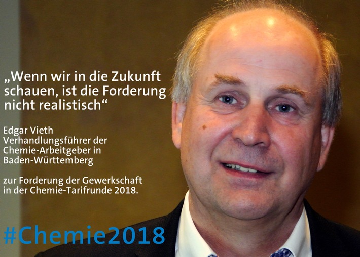 Chemie-Tarifrunde 2018 Baden-Württemberg: Auftaktverhandlung ohne Ergebnis / Chemie-Arbeitgeber weisen überhöhte Forderung zurück / "Blick in die Zukunft erfordert Realismus statt 7 Prozent"