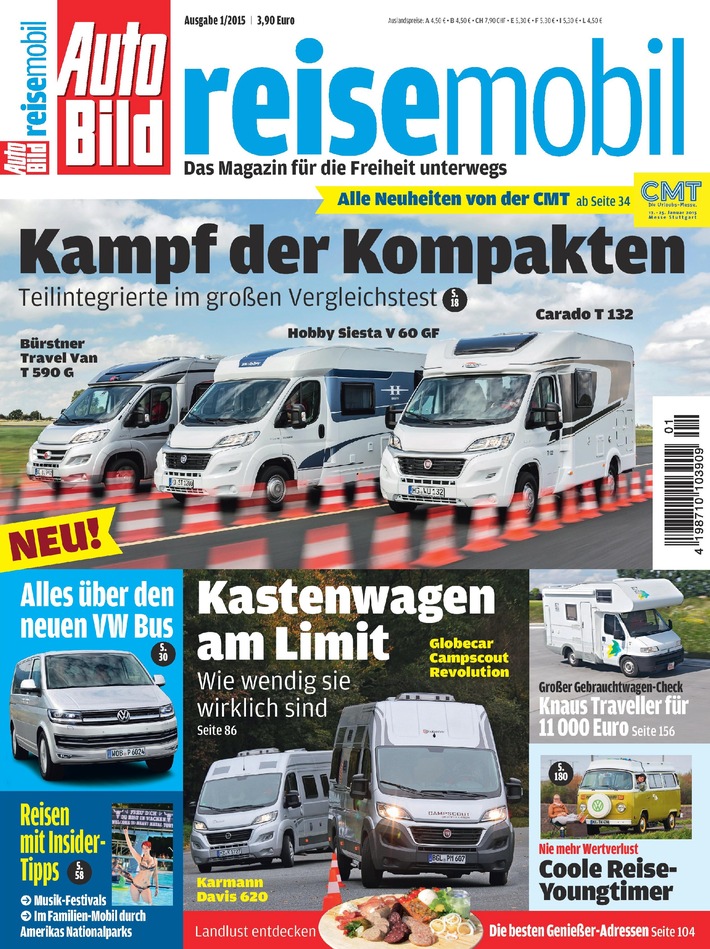 Das Magazin für die Freiheit unterwegs - Die neue AUTO BILD REISEMOBIL ist da