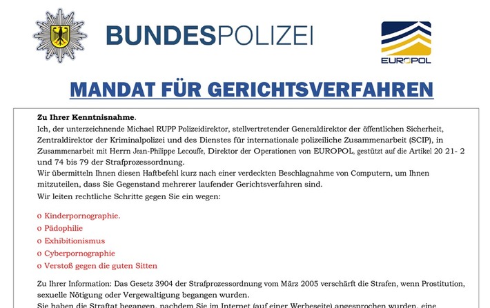 POL-GÖ: (292/2023) Gefälschtes Schreiben der &quot;Bundespolizei&quot; jetzt auch in der Polizeiinspektion Göttingen aufgetaucht - Beauftragter für Kriminalprävention Marko Otte rät zu besonderer Vorsicht!