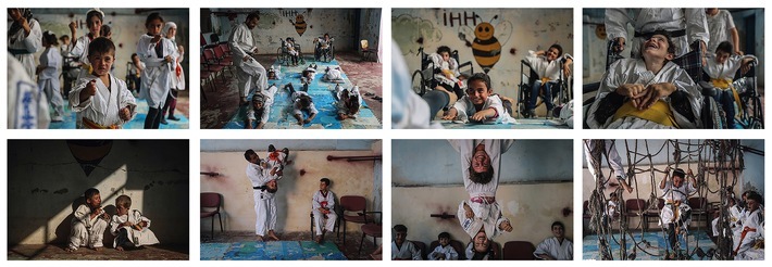 dpa-Fotograf Anas Alkharboutli hat bei den Sony World Photography Awards 2021 die Kategorie Sports mit einer Bilderserie über Kinder beim Karatetraining in der Ortschaft Aljiina (Syrien) gewonnen. / Weiterer Text über ots und www.presseportal.de/nr/8218 / Die Verwendung dieses Bildes ist für redaktionelle Zwecke unter Beachtung ggf. genannter Nutzungsbedingungen honorarfrei. Veröffentlichung bitte mit Bildrechte-Hinweis.