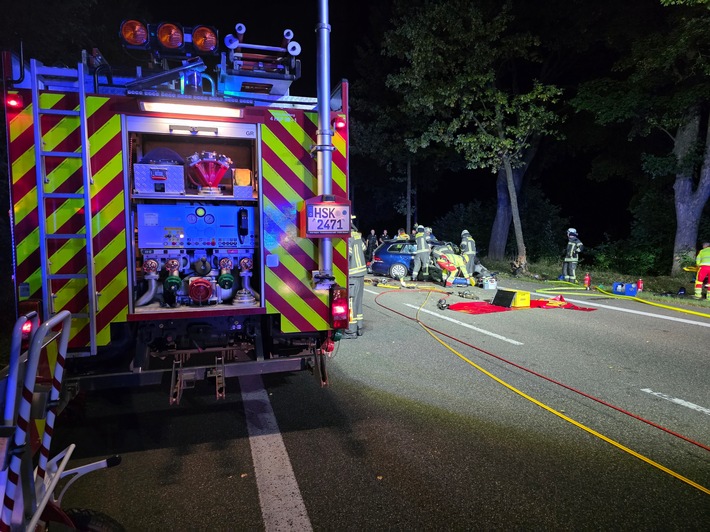 FW-AR: Rettungshubschrauber im Einsatz- Verkehrsunfall in der Nacht zu Samstag