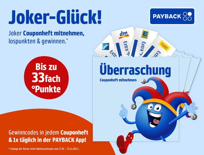 Der PAYBACK Joker ist wieder da! / Mit dabei bei der beliebtesten Kampagne sind wieder viele Partner mit noch mehr Punkten und großartigen Gewinnen
