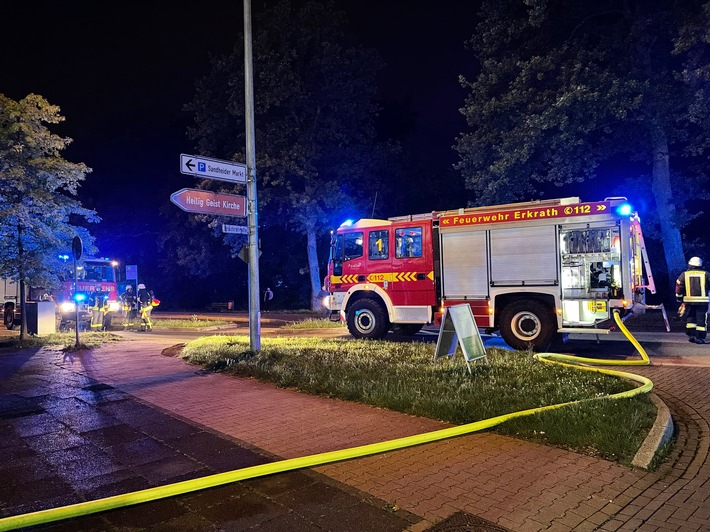 FW-Erkrath: Zwei Brandeinsätze forderten die Feuerwehr Erkrath in der Nacht