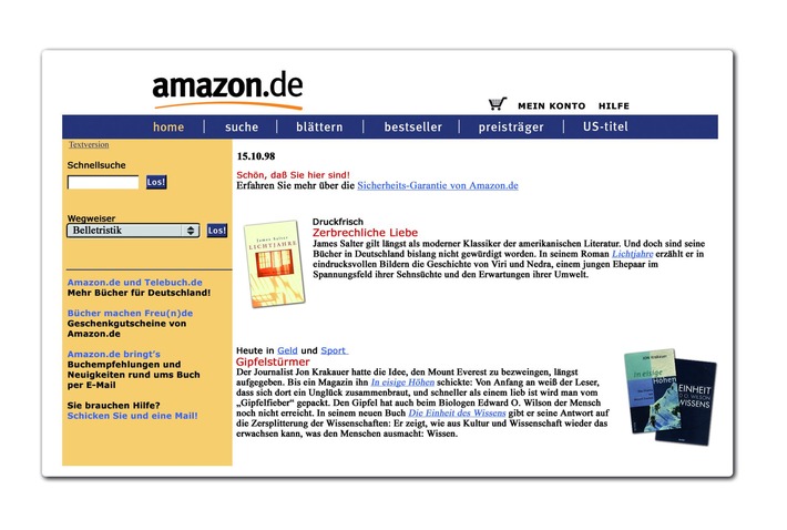 Die Zukunft der Möglichkeiten: Heute vor 20 Jahren startete Amazon in Deutschland