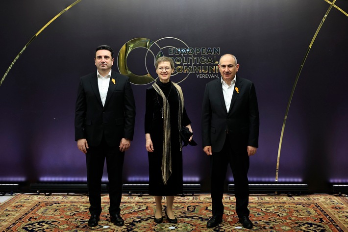 Regierungschefin Brigitte Haas am Gipfeltreffen der Europäischen Politischen Gemeinschaft in Eriwan