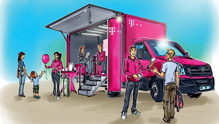 Telekom-Infomobil zum Glasfasernetz in Karlsruhe Innenstadt